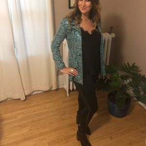 Sequined patterned Cynthia Rowley blazer.